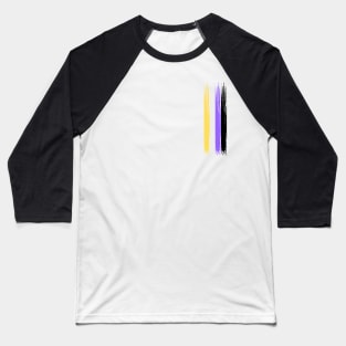 Pride Collection - Non Binary Pride Flag (Paint Streak/Vertical) Baseball T-Shirt